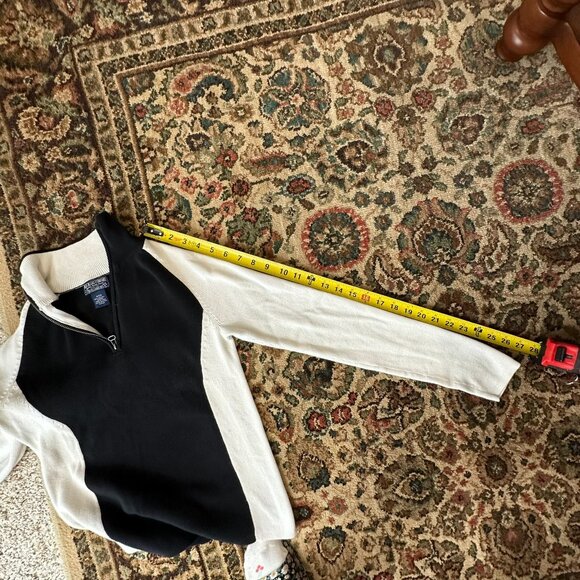 VTG Ralph Lauren Polo Jeans Co. Sweater Blue white, 1/4 Zip pull over size S/CH - Picture 9 of 10